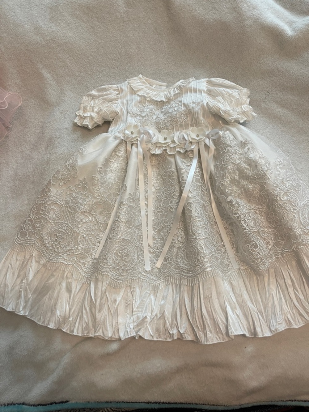 Unlisted White Lace Floral Formal Baby Dress